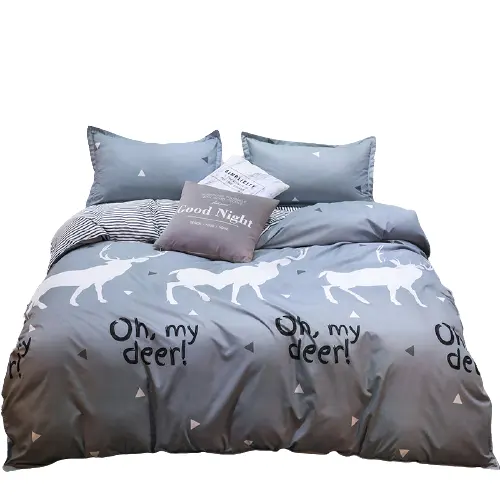 غطاء سرير قطن طقم سرير الملك الملكة مزدوجة واحدة حجم 4 قطع ملاءات السرير الملونة المطبوعة تصميم