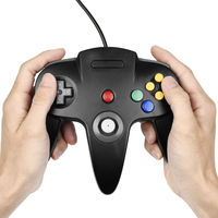 Mando de Juego con Cable USB N64, Joystick, Joypad para Nintendo 64, Negro, Rojo, Gris, Amarillo, Azul, Motor de Vibración, Consola de Juegos