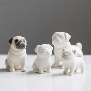 Figurine Chien En Céramique Non Peinte - Big Belly Dog, à Peindre Soi-même, USA