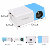 Projecteur portable YG300, mini projecteur vidéo rechargeable pour la maison, petit projecteur de poche pour usage personnel