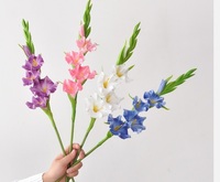 Dekorasi Rumah Minimalis Biru Bunga Gladiolus PU Buatan untuk Kamar Tidur