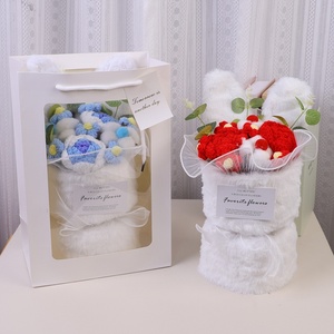 Diseño de alta calidad, flor de ganchillo, decoración de Orejas de conejo para regalos de vacaciones, flores artificiales, conjunto de ramo de flores de ganchillo, regalos - Product Image 3