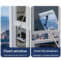 Nouveau modèle 2025 – Gadget de nettoyage de vitres double face en PP pour usage domestique, raclette professionnelle spécifique aux fenêtres extérieures de grandes tours