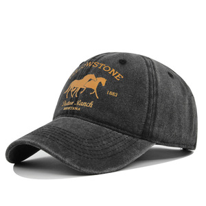 <span class=keywords><strong>Gorra</strong></span> <span class=keywords><strong>de</strong></span> Béisbol con Estampado <span class=keywords><strong>de</strong></span> Grafiti Marca Yellowstone, 100% Algodón, 6 Paneles, Cierre a Presión, con Diseño <span class=keywords><strong>de</strong></span> <span class=keywords><strong>Caballo</strong></span>, Ajustable y Personalizada - Product Image 1