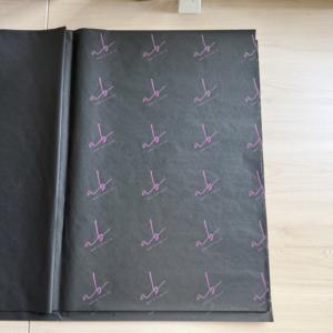 Lüks siyah ince ambalaj kağıdı baskılı sıcak pembe özel Logo biyobozunur ayakkabı T-shirt giyim ambalaj kağıt mendil - Product Image 5