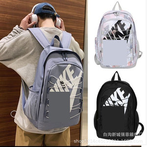 Letter Stitching Print <b>Backpack</b> Large Capacity Unisex Student Schoolbag For High School Travel Outdoor Use - Product Image 3
