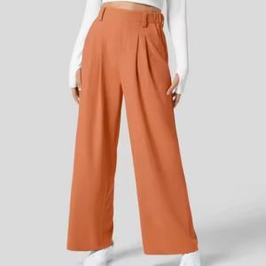 Nouvel Arrivage – Pantalon Large Femme Taille Haute en Lin Léger de Haute Qualité, Style Décontracté et Professionnel - Product Image 4