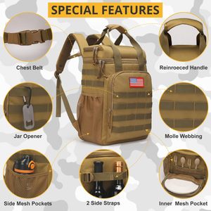 Wholesale Custom Thermal Insulated Polyester Gym Hiking <b>Camping</b> <b>Rucksack</b> Hunting Tactical 24L Molle Multi Sports Backpack - Product Image 6