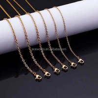 Cadena de cable fino brillante de acero inoxidable chapado en oro PVD de alta calidad al por mayor cadena O LINK