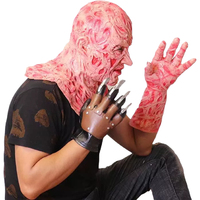 Carnaval Halloween Réaliste Adulte Partie Freddy Krueger Latex Masque Effrayant Costume Horreur Capuche Gants rétro Halloween masques