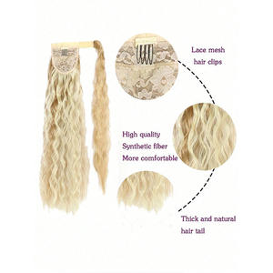 Cola de Caballo Sintética Ondulada de 55cm, Fibra Resistente al Calor, Extensiones de Cabello para Mujer - Product Image 3