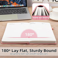Carnet de notes A5 en cuir PU, couverture rigide, pages lignées épaisses, reliure cousue, journal quotidien pour l'école, prise de notes, cadeau pour hommes et femmes