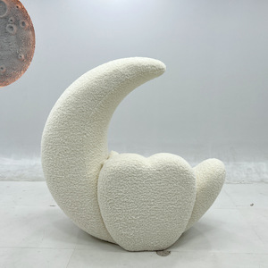 Cremefarbener Mond-Faulenzerstuhl, Luxuriöser Wohnzimmer-Balkon-Sessel, Einfaches Modernes Design, Freizeit-Einzelsessel - Product Image 4