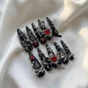 <span class=keywords><strong>Uñas</strong></span> Postizas Acrílicas Extra Largas Stiletto con Diseño 3D para Gala, <span class=keywords><strong>Uñas</strong></span> Artificiales Hechas a Mano, Venta al Por Mayor de Lujo - Product Image 6