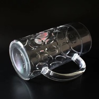 Tasse à vin transparente en plastique polystyrène classique de 2 pintes/1 litre avec capacité de 1000ml