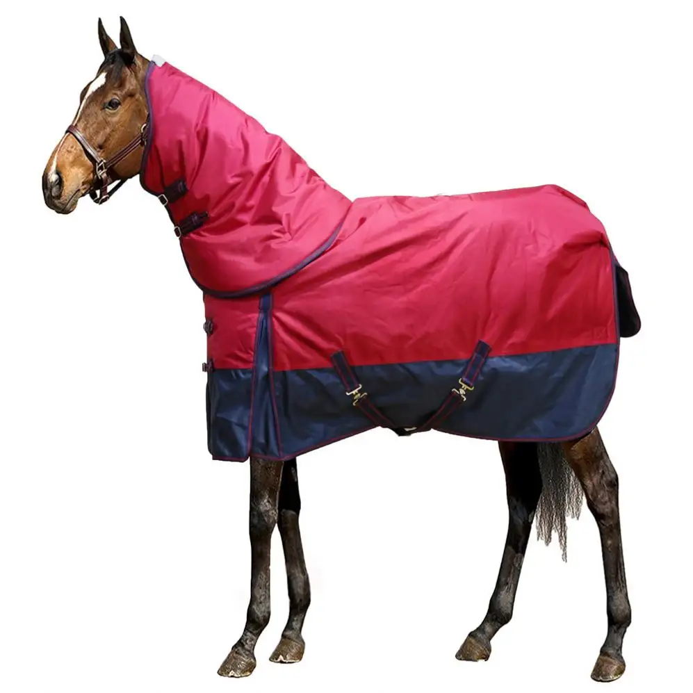 新しいデザインの乗馬馬具コンボソリッドネック防水ブランケット競馬用品馬毛布冬
