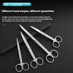 Tijeras de peluquería de acero inoxidable para eliminación de hilos, rectas, curvas, médicas, cosméticas, para cejas, con hoja inclinada, para corte de gasa quirúrgica - Product Image 3