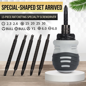 Multifunctional Ratcheting <b>Screwdriver</b> Set With Interchangeable Bits Cross Phillips Head Plastic Handle Diy Tool - Product Image 4