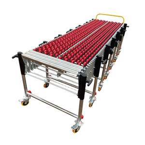 Vrachtwagen Laden Lossen Metalen Flexibele Telescopische Riem Transporteert Zwaartekracht Uitbreidbare Verlengbare Skate Wiel Transportband <span class=keywords><strong>Machine</strong></span> - Product Image 1