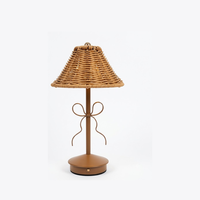 Lampe de table créative moderne à LED sans fil en rotin, avec commande tactile, veilleuse d'ambiance pour chambre à coucher, décoration de bureau, vente en gros