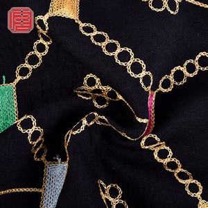 2023 nuevo diseño personalizado Nylon rayón <span class=keywords><strong>Crespo</strong></span> tela bordada para prendas de mujer - Product Image 3