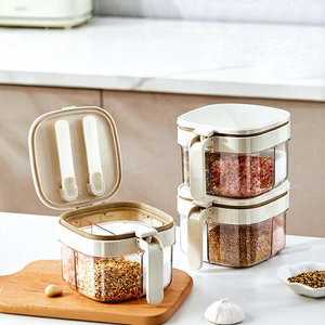 Pot à épices en plastique de qualité supérieure, étanche à l'humidité, multi-compartiments, ouverture à une touche, pour la vente en gros, idéal pour toutes les saisons - Product Image 1