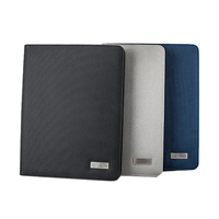 Malette de batterie A4 multifonction 8000mah, porte-monnaie avec fermeture éclair, bloc-notes, agenda, chargeur sans fil