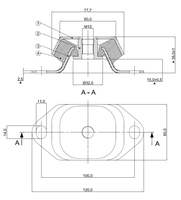Amortisseur en caoutchouc naturel pour groupes électrogènes, moteurs, outillage, machines, équipements spéciaux, pompes, CVC, pour montage de générateur de cabine de moteur