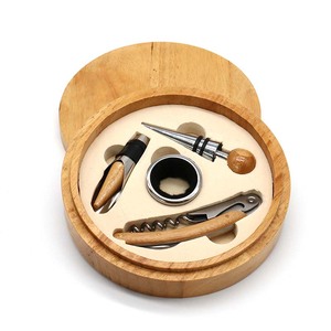 Tre rượu vang bằng gỗ mở chai Quà Tặng thiết lập thanh công cụ rượu vang chai corkscrew rượu vang mở chai Quà Tặng gỗ hộp thiết lập - Product Image 3