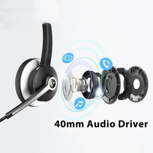 ENC auricolare on-ear con microfono e pulsante <span class=keywords><strong>mute</strong></span>, altoparlante da 40mm per uffici, Skype e riunioni d'affari - Product Image 6