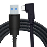 Kabel Transfer Data USB C Universal, kabel sudut kanan VR 5 Meter untuk Meta Quest 3 Tautan USB 3.0