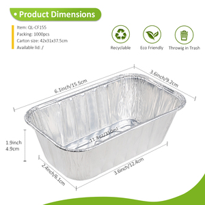Molde Rectangular Desechable de Aluminio para <span class=keywords><strong>Pan</strong></span>, Mini, Plateado, de Alta Calidad, 11.8 oz - Product Image 2