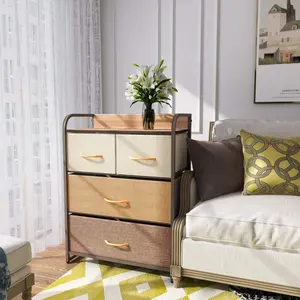 Stof Opslag Dressoir Voor Slaapkamer Met 4 Drawers Opslag Lade Organizer