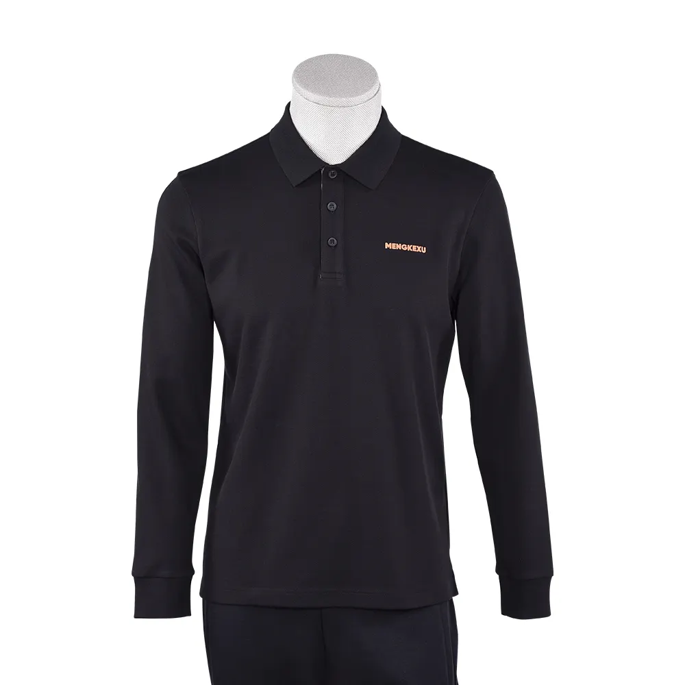 Wholesale Anti-Wrinkle Skin-Friendly Cotton Spandex Long Sleeve Polo Shirts Man Clothes T-Shirt Polo For Men