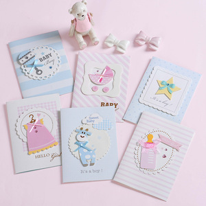 Kartu ucapan bayi laki-laki perempuan, lucu <span class=keywords><strong>Mini</strong></span> interaktif kartu ucapan undangan bayi lahir kartu ucapan undangan - Product Image 2