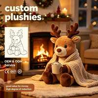 Muñecos de Peluche de Reno Personalizados al por Mayor, Servicio OEM ODM, Juguete Festivo de Buena Calidad con Certificación CE EN71, Peluche Seguro