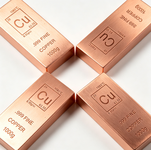 Presse-papiers en barre de <span class=keywords><strong>cuivre</strong></span> pur .999 de 1 kg avec motif élémentaire par Unique Metals - Product Image 2
