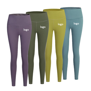 New Arrival Women's Gym Yoga Tights High Waist Ribbed Athletic <b>Leggings</b> Fit Naked Feeling Solid <b>Pattern</b> Workout Fitness Pants - Product Image 5