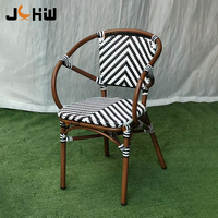 Chaise bistrot en rotin de style moderne, empilable, pour café et restaurant en plein air, résistante aux intempéries, chaise de jardin extérieure