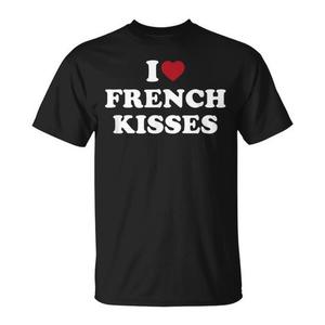Camiseta I Love French Kisses de algodón negro unisex para adultos talla S M L XL XXL - Product Image 1