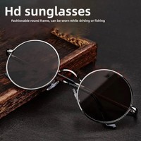 Nouvelles Lunettes de Soleil UV400 à Monture Complète, Grandes Montures, pour Conducteurs, Vente en Gros, Pêche, Hommes, Monture Ronde, Lunettes de Conduite