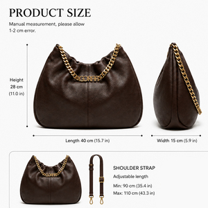 Bolso de Hombro de PU Texturizado con Diseño de Cadena, Estilo Nuevo de Diseñador, Personalizable con Marca Propia, Aspecto de Cuero Suave - Product Image 5