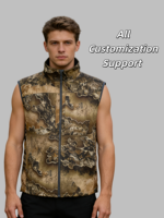 Polyester/Spandeks Softshell Kamuflaj Desenli Petek Mikro Polar Su Geçirmez Erkek Sonbahar Açık Hava Av Yeleği