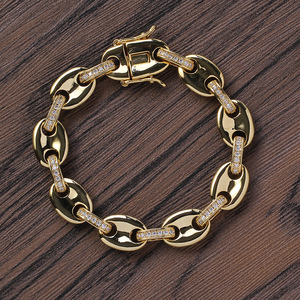 Cuban <b>Bracelet</b> 12mm Pig Nose <b>Bracelet</b>, Hip Hop Full Zirconium Men's Necklace Tanjing Fashion Lijing Necklace - Product Image 4