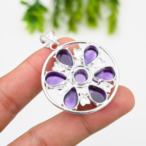 Piedras púrpuras Joyería fina con diseño significativo Producto a granel hecho a mano Forma y tamaño personalizados - Product Image 2