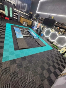 Pp lồng vào nhau nhựa gạch lát sàn nhà để xe 400*400mm loại phẳng chống trượt thảm có thể tháo rời để rửa xe - Product Image 5