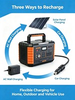 Stasiun Tenaga Surya Portabel 500W 519Wh LiFePO4 MPPT Inverter Gelombang Sinus Murni dengan Port RV Jarak Jauh, Pemantik Rokok, dan Jump Starter