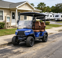 Voiturette de golf de luxe 4 places avec plafond panoramique, éclairage d'ambiance, son surround et longue autonomie de batterie, livraison directe usine