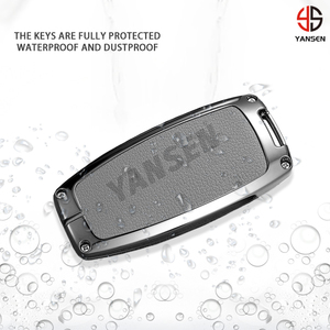 Carcasa de aleación de Zinc para mando a distancia de coche, funda Fob para <span class=keywords><strong>Hyundai</strong></span> <span class=keywords><strong>Genesis</strong></span> G70 G80 GV80 <span class=keywords><strong>G90</strong></span> <span class=keywords><strong>2020</strong></span> 2021 2022, llavero de cuero - Product Image 2