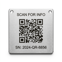 Étiquettes de traçabilité personnalisées en acier inoxydable et aluminium avec code QR gravé au laser, numéros de série, certifiées ISO9001, design moderne pour